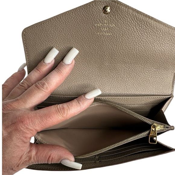 Louis Vuitton Monogram Empreinte Leather Sarah Wallet in Neutral - Picture 11 of 15